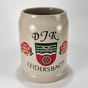Vtg DJK Leidersbach Crest Stein Mug Stoneware Heylands Beer Rastal 80s
